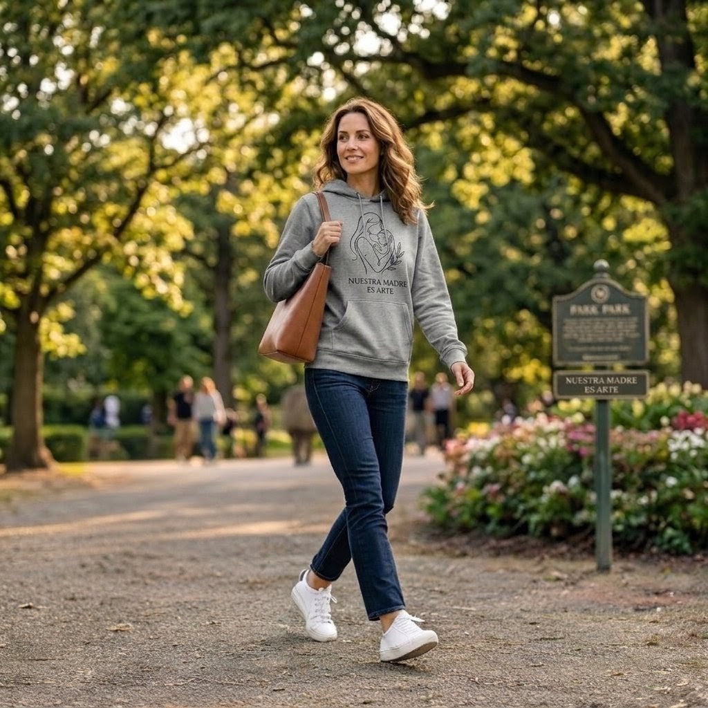 Hoodie "Nuestra Madre Es Arte" — Edición Line Art 🎨🖤